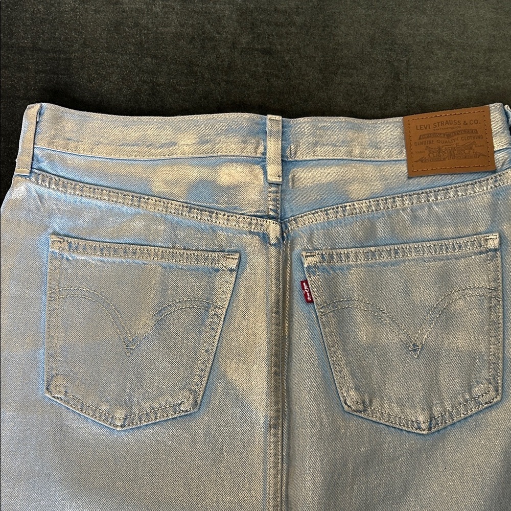 Levi's silver coated denim pencil skirt - Picture 9 of 11